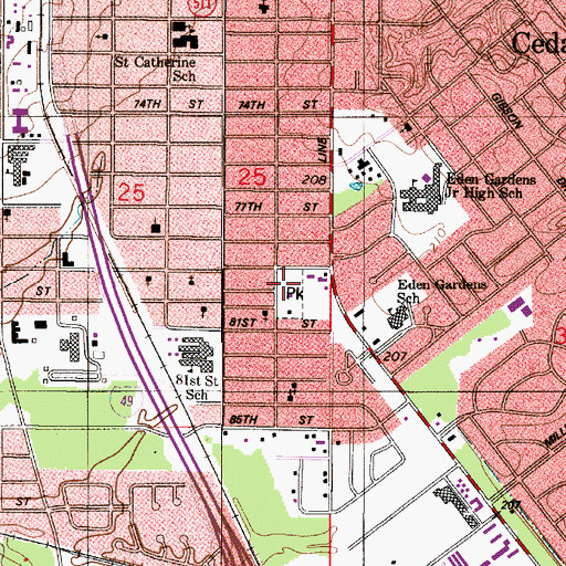 Topographic Map of A B Palmer Park, LA