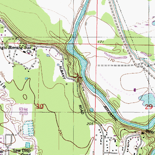 Topographic Map of Albany Bluffs, LA