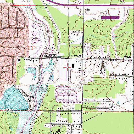 Topographic Map of Alpha Mobile Home Park, LA