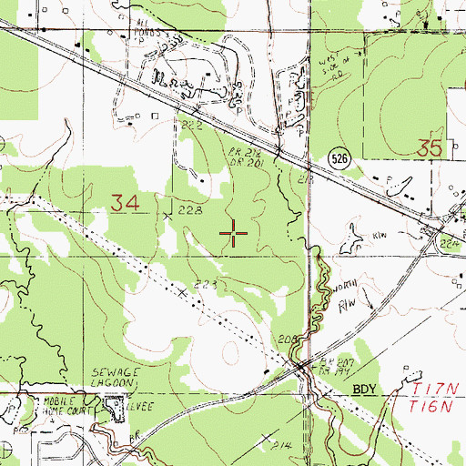 Topographic Map of Antoine Industrial Park, LA
