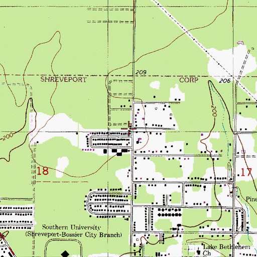 Topographic Map of Audrey Park, LA