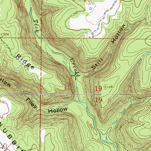 Topographic Map of Still Hollow, AR