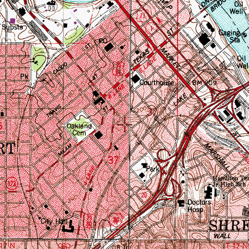 Topographic Map of Bnai Zion Temple (historical), LA