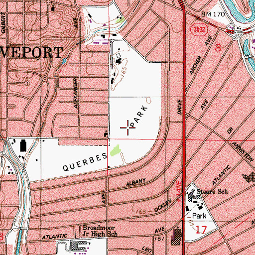 Topographic Map of Broadmoor Golf Course, LA