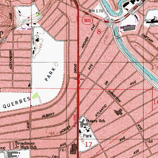 Topographic Map of Broadmoor United Methodist Church, LA