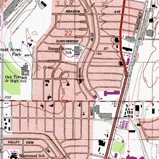 Topographic Map of Bryants Temple Church of God in Christ, LA