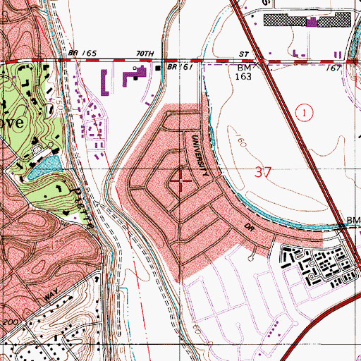 Topographic Map of Century Park, LA