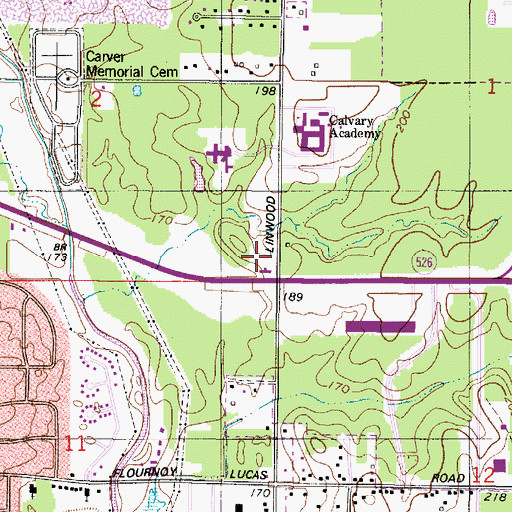 Topographic Map of Charter Forest Hospital, LA