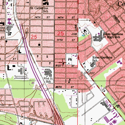 Topographic Map of Community Baptist Church, LA