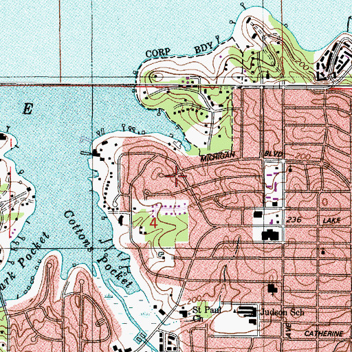 Topographic Map of Cross Lake Hills South, LA