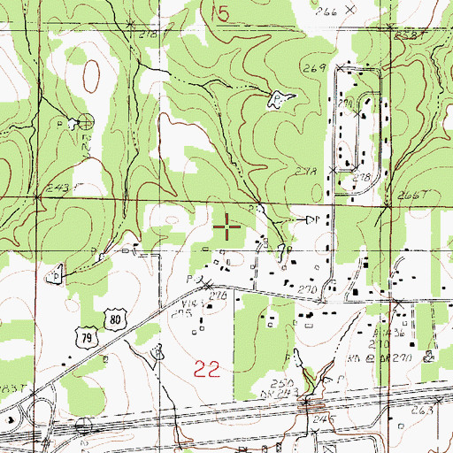 Topographic Map of Deer Creek Estates, LA