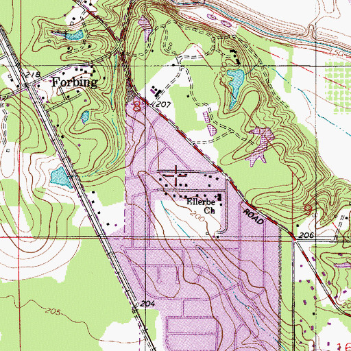 Topographic Map of Ellerbe Road Estates, LA