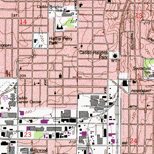 Topographic Map of Fairfield, LA