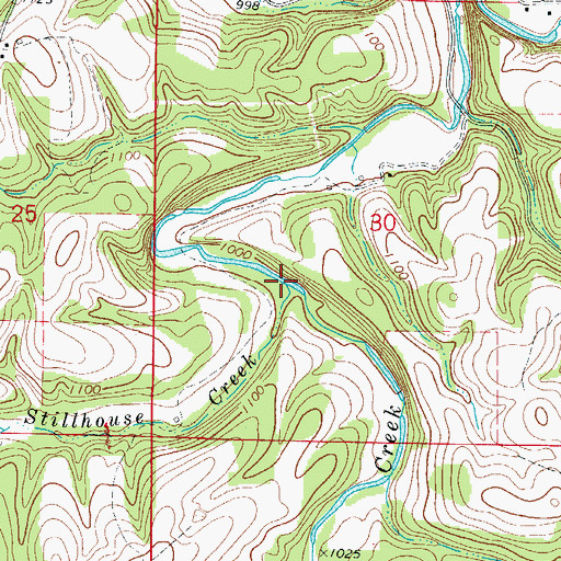 Topographic Map of Stillhouse Creek, AR