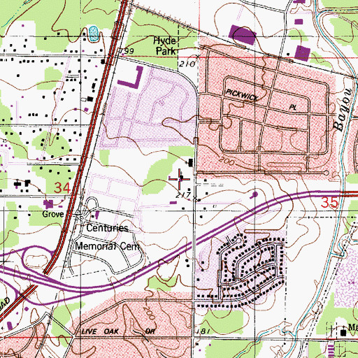 Topographic Map of Faith Bible College, LA