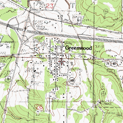 Topographic Map of First Baptist Church of Greenwood, LA