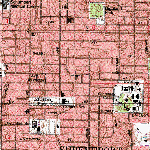 Topographic Map of First Baptist Deaf Mission, LA
