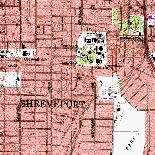 Topographic Map of First Church of Christ Scientist, LA