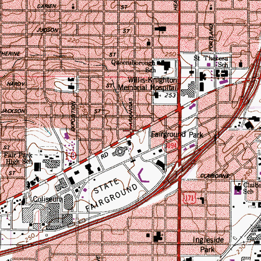 Topographic Map of Freedom Missionary Baptist Church, LA