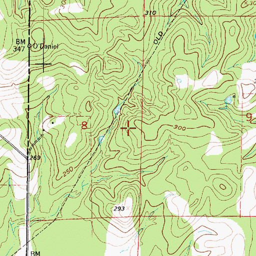 Topographic Map of Garfield (historical), LA
