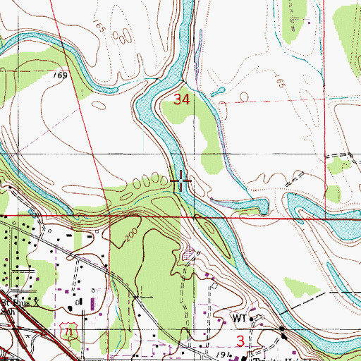 Topographic Map of Gilmer Ditch, LA