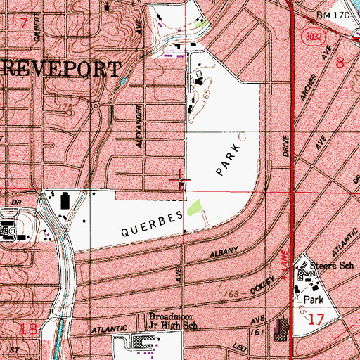 Topographic Map of Gladstone Baptist Church, LA