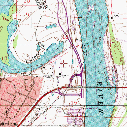 Topographic Map of Charles and Marie Hamel Memorial Park, LA