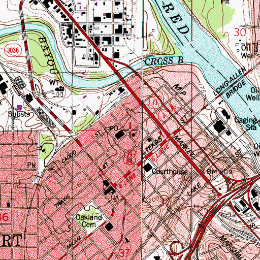 Topographic Map of Holy Trinity Catholic Church, LA