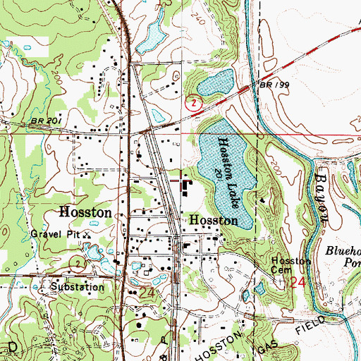 Topographic Map of Hosston Alternative School, LA