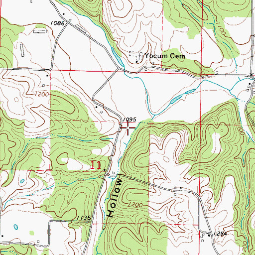 Topographic Map of Stillhouse Hollow, AR