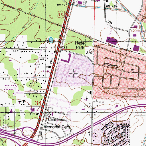 Topographic Map of King Forest, LA