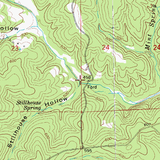 Topographic Map of Stillhouse Hollow, AR