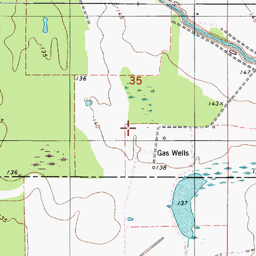 Topographic Map of Lachute Gas Field, LA