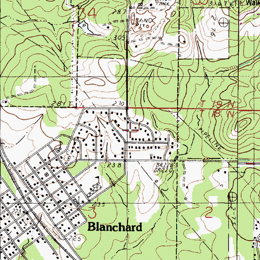 Topographic Map of Larey Gardens, LA