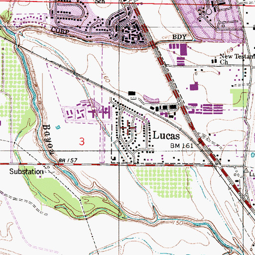 Topographic Map of Live Oak, LA