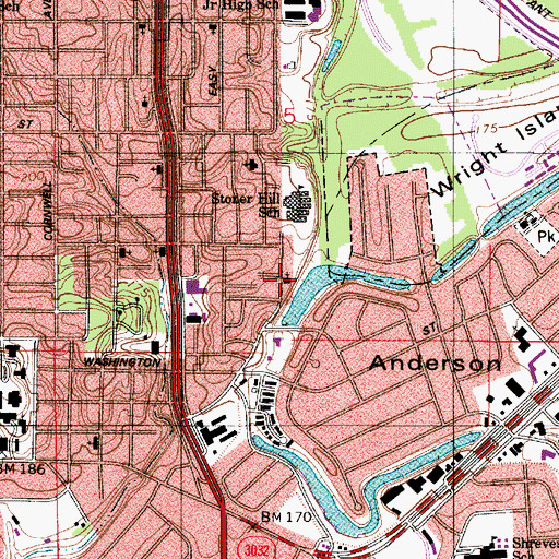 Topographic Map of Macedonia Baptist Church, LA