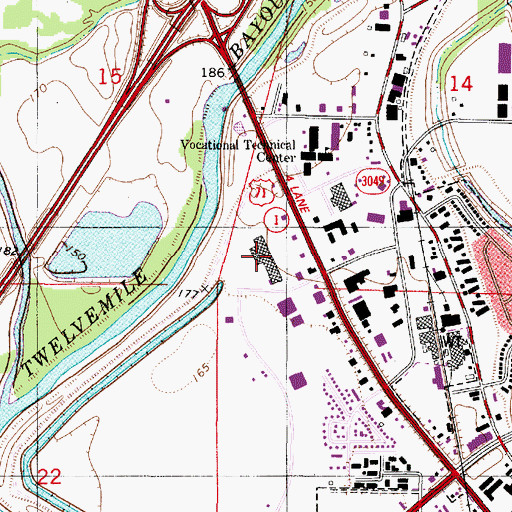 Topographic Map of Market Street Plaza Shopping Center, LA