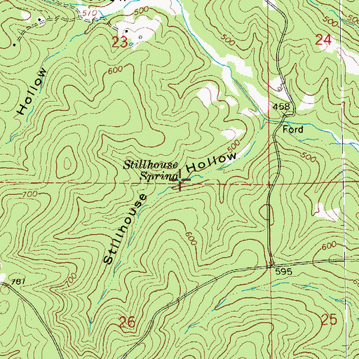 Topographic Map of Stillhouse Spring, AR
