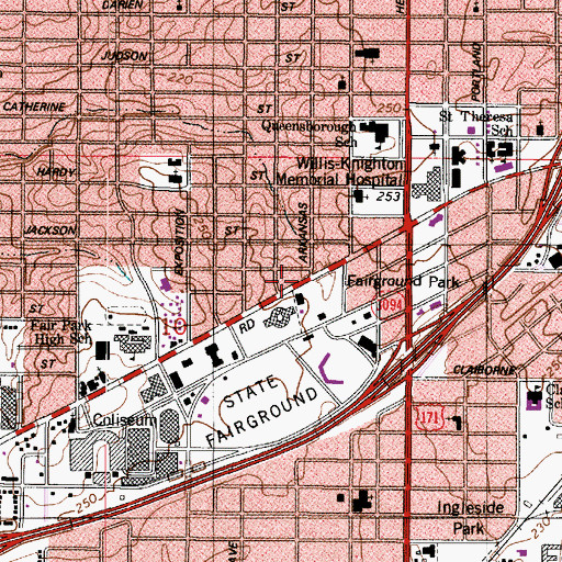 Topographic Map of Masjidul-Taqwa Islamic Community Church, LA