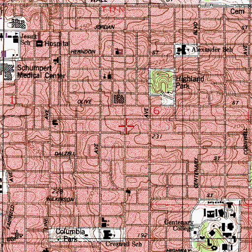 Topographic Map of Metropolitan Community Church, LA