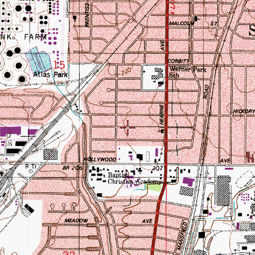Topographic Map of Morningside United Methodist Church, LA