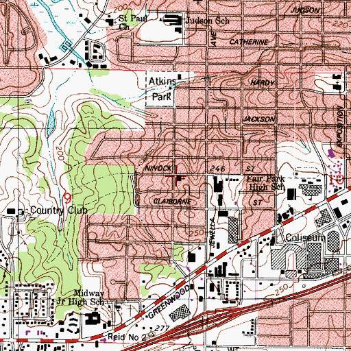 Topographic Map of New Hope Christian Methodist Episcopal Church, LA
