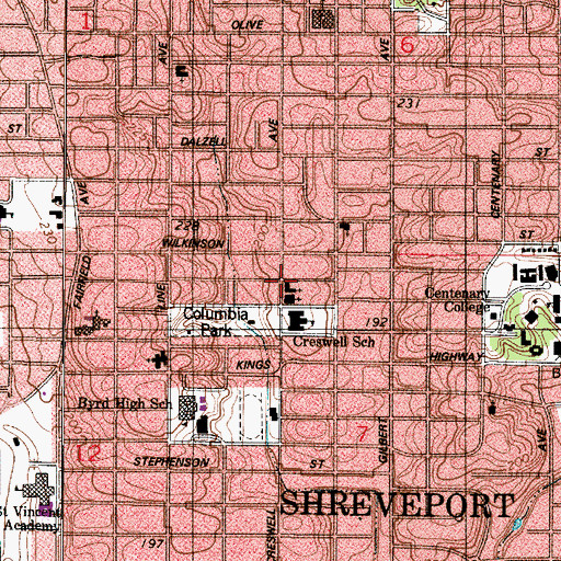 Topographic Map of New Testament Baptist Church, LA