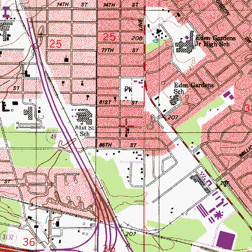 Topographic Map of New Zion Baptist Church, LA