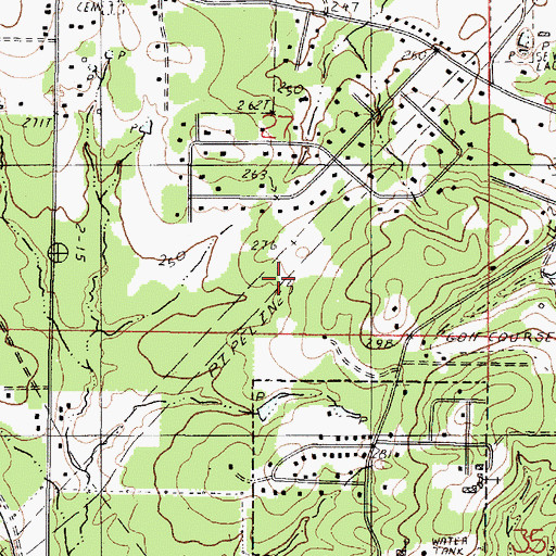 Topographic Map of North Club Estates, LA