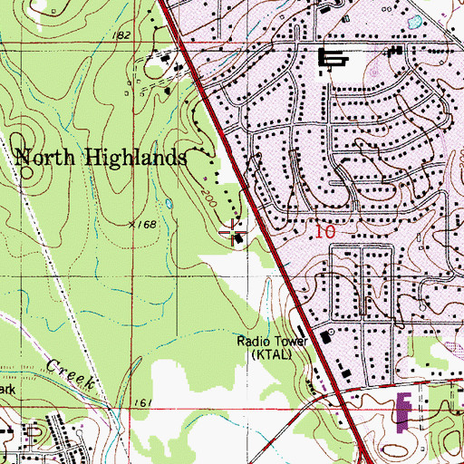 Topographic Map of North Highlands Shopping Center, LA