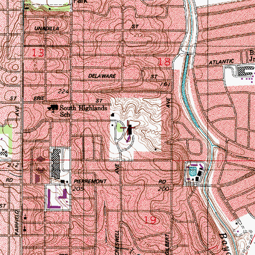 Topographic Map of Norton Art Museum, LA