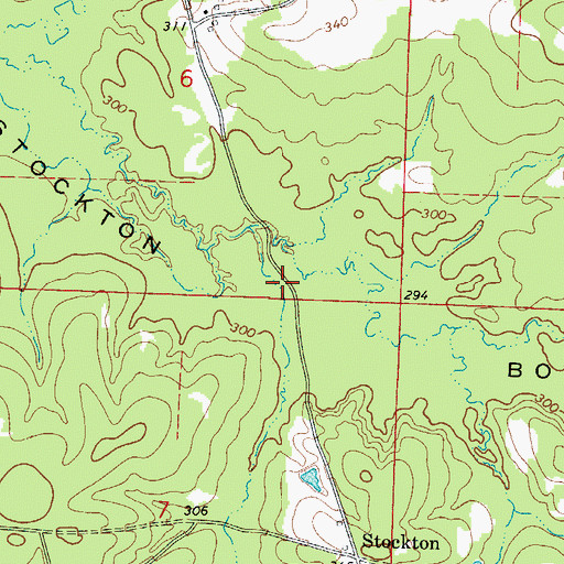 Topographic Map of Stockton Bottom, AR