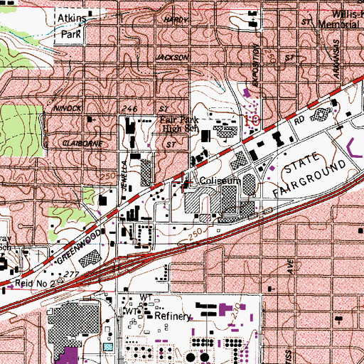 Topographic Map of Philadelphia Seventh Day Adventist Church, LA