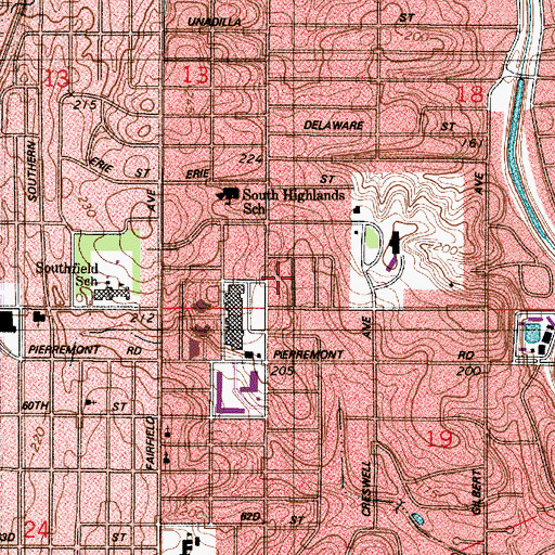 Topographic Map of Pierremont Mall Shopping Center, LA